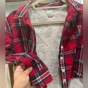 Kids flanel sherpa top Christmas print